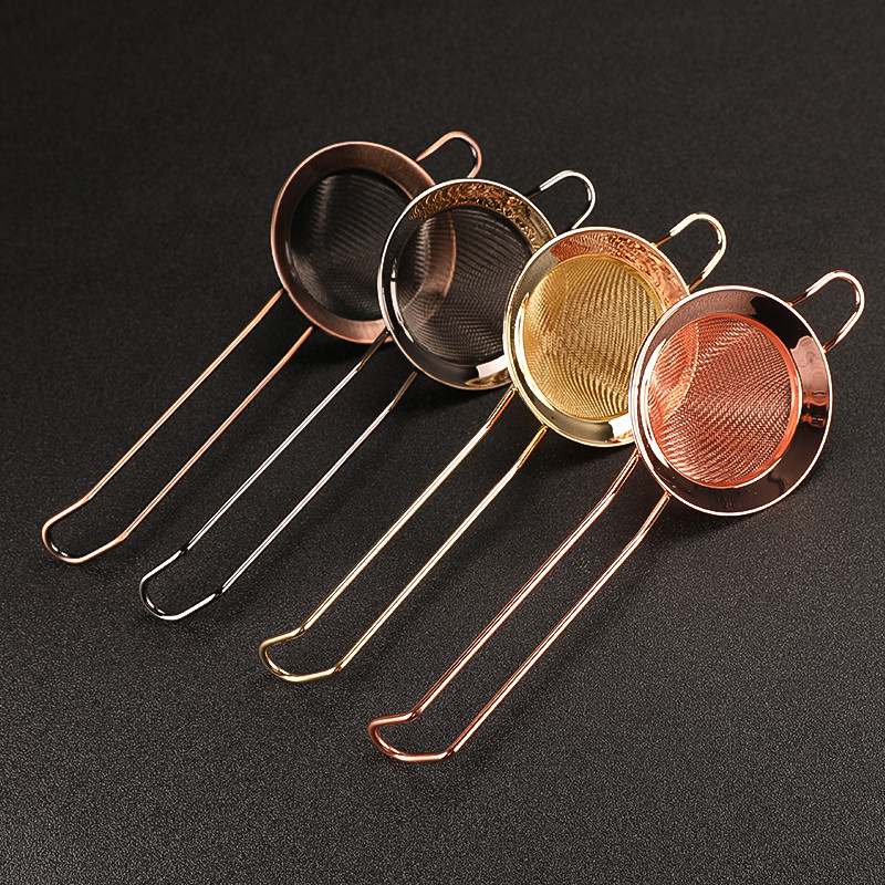 Itin smulkus baro kokteilių sietelis 304 nerūdijančio plieno trikampis kokteilių sietelis, skirtas nuo sulčių smulkaus tinklelio sietelių pašalinti