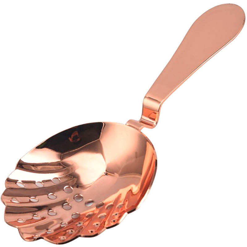 Baro sietelis plaktuvas Shell dizainas Mixologists Priedai Vintage Julep kokteilis Barmeno ledo įrankis namuose nerūdijančio plieno šaukštas