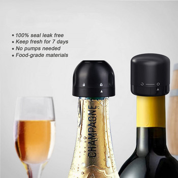 Запушалки за шампанско и вино Многократно използваеми силиконови, устойчиви на течове запечатващи вакуумни капачки за бутилки Запушалка за барове Поддържайте свежи инструменти Кухненски аксесоари