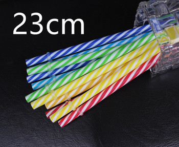 25 τμχ 23cm/27cm Mix Color Rainbow Plastic Straw Δωρεάν επαναχρησιμοποιήσιμα καλαμάκια σκληρού ποτού BPA για βάζα Mason Ποτήρια για πάρτι