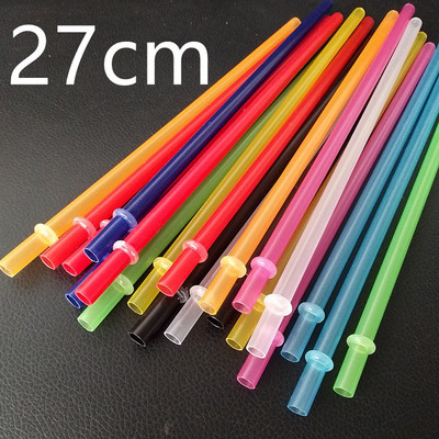 25 buc 23 cm/27 cm paie de plastic curcubeu de culoare amestecată, fără BPA, paie reutilizabile pentru băuturi tari pentru borcane Mason pahare pentru petrecere