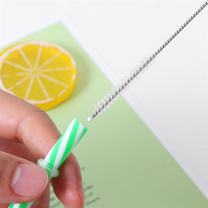 25 vnt. Dviejų spalvų srieginiai šiaudeliai Nepermatomi daugkartiniai gėrimo šiaudeliai Plastikiniai stori šiaudeliai Masono stiklainio šiaudeliai su šepetėliu