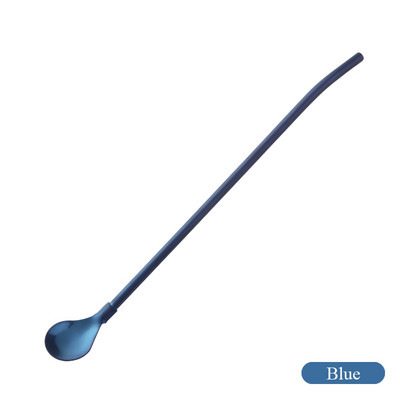 8 culori din oțel inoxidabil lingură lungă de paie de băut din metal cu perie de curățare ceai cafea bar bucătărie accesorii pentru băuturi de petrecere