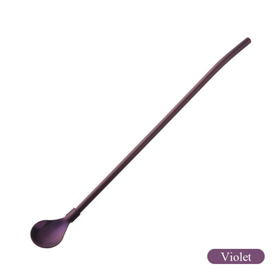 8 culori din oțel inoxidabil lingură lungă de paie de băut din metal cu perie de curățare ceai cafea bar bucătărie accesorii pentru băuturi de petrecere