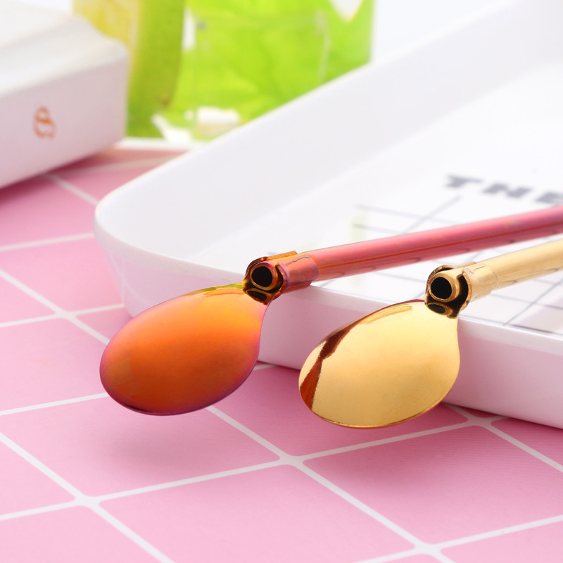 8 culori din oțel inoxidabil lingură lungă de paie de băut din metal cu perie de curățare ceai cafea bar bucătărie accesorii pentru băuturi de petrecere