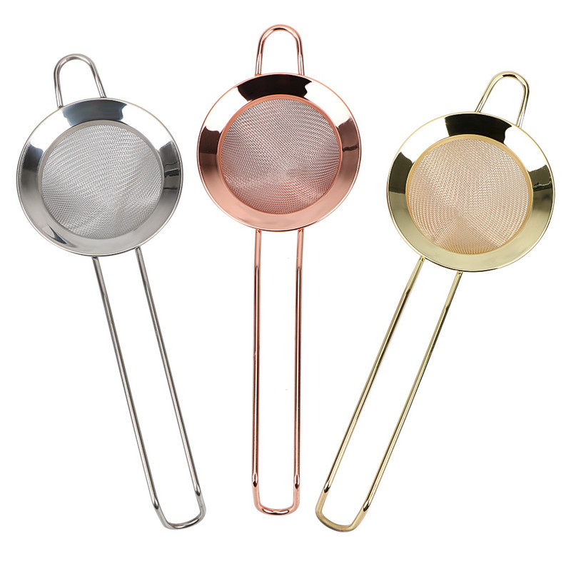 Miltų kiaurasamtis Sifter nerūdijančio plieno vielos smulkaus tinklelio sietelis strypas Įrankiai Kokteilių sietelis Maisto filtras