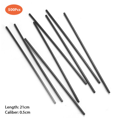 500 vnt. vienkartiniai kokteilių šiaudeliai 21/13 cm juodi ilgi trumpi lankstūs vestuvių vakarėlio reikmenys plastikiniai gėrimai
