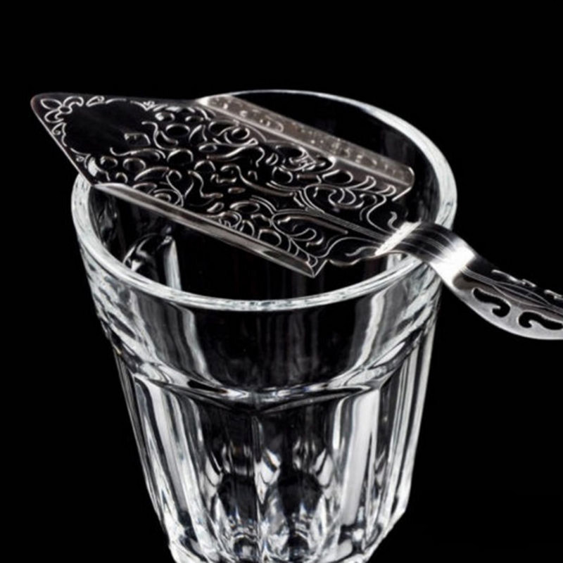 Nerūsējošā tērauda absinta karote kokteiļu bāra trauki, vadu jaukts sietiņš rūgtuma lāpstiņa Absinta kauss dzērienu izstrādājumi karote filtra karote