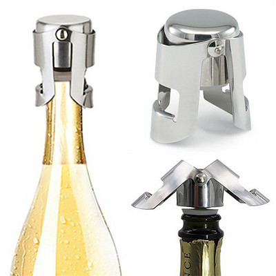 Запушалка за пенливо вино от неръждаема стомана Запушалка за шампанско с двоен бутон за дома и барове, газирани бутилки с мехурчета от 15-20 мм