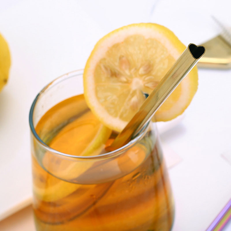 1 vnt. Daugkartinio naudojimo metalinis šiaudelių rinkinys Širdies formos burbuliukų arbatos šiaudelių rinkinys 304 Nerūdijančio plieno perlų pieno kokteilių šiaudelių rinkinys