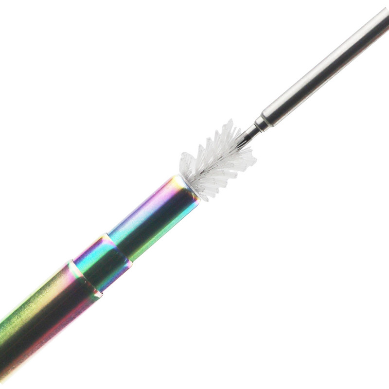 Paie din metal din oțel inoxidabil 304 Paie telescopică reutilizabilă cu perie de curățare Geanta de transport Set portabil pliabil de paie de băut