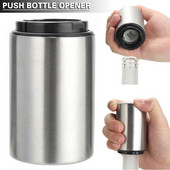 Магнит-автоматична отварачка за бутилки бира Магнитни отварачки за бутилки от неръждаема стомана Push Down Отварачка за капачки за вино за бар ресторант магазин