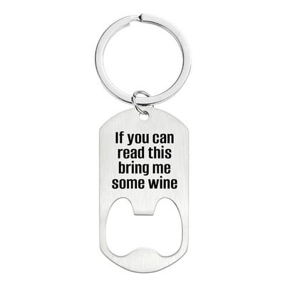 Tartó Üres kulcstartó és fém címke a KEY Chain sörösüveg kulcstartó nyitó számára Ajándék KEY Ring Carry Easy Bar Tool számára