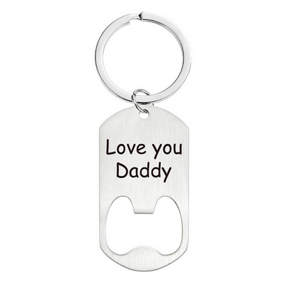 Tartó Üres kulcstartó és fém címke a KEY Chain sörösüveg kulcstartó nyitó számára Ajándék KEY Ring Carry Easy Bar Tool számára