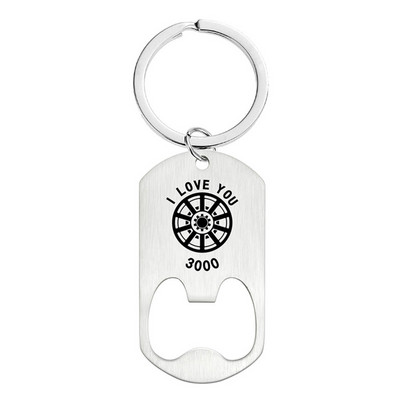 Tartó Üres kulcstartó és fém címke a KEY Chain sörösüveg kulcstartó nyitó számára Ajándék KEY Ring Carry Easy Bar Tool számára