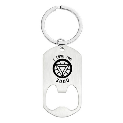Tartó Üres kulcstartó és fém címke a KEY Chain sörösüveg kulcstartó nyitó számára Ajándék KEY Ring Carry Easy Bar Tool számára