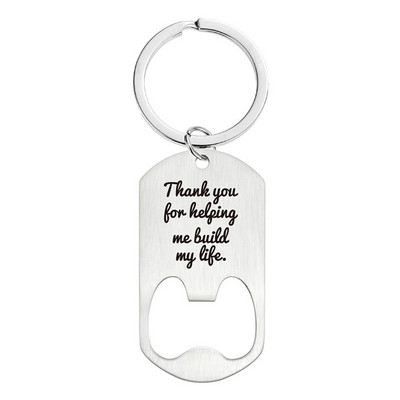 Tartó Üres kulcstartó és fém címke a KEY Chain sörösüveg kulcstartó nyitó számára Ajándék KEY Ring Carry Easy Bar Tool számára