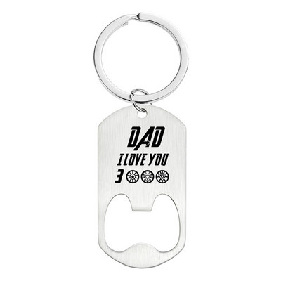 Tartó Üres kulcstartó és fém címke a KEY Chain sörösüveg kulcstartó nyitó számára Ajándék KEY Ring Carry Easy Bar Tool számára