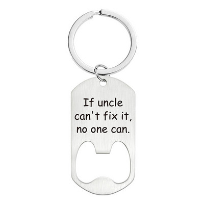 Tartó Üres kulcstartó és fém címke a KEY Chain sörösüveg kulcstartó nyitó számára Ajándék KEY Ring Carry Easy Bar Tool számára