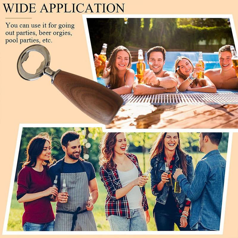 Дървена отварачка за бирени бутилки Отварачка за капачки с орехова дръжка Подаръци за младоженци Тирбушон за сватбени сувенири Предложение Прием