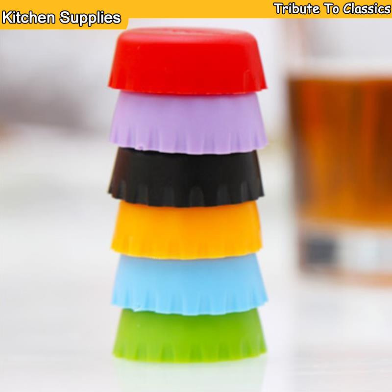 6/10 бр. Покритие за бира, капак за газирана напитка, капак за вино, запушалка за кухненски бар, мек силикон, нетоксични силиконови капачки за бутилки за многократна употреба