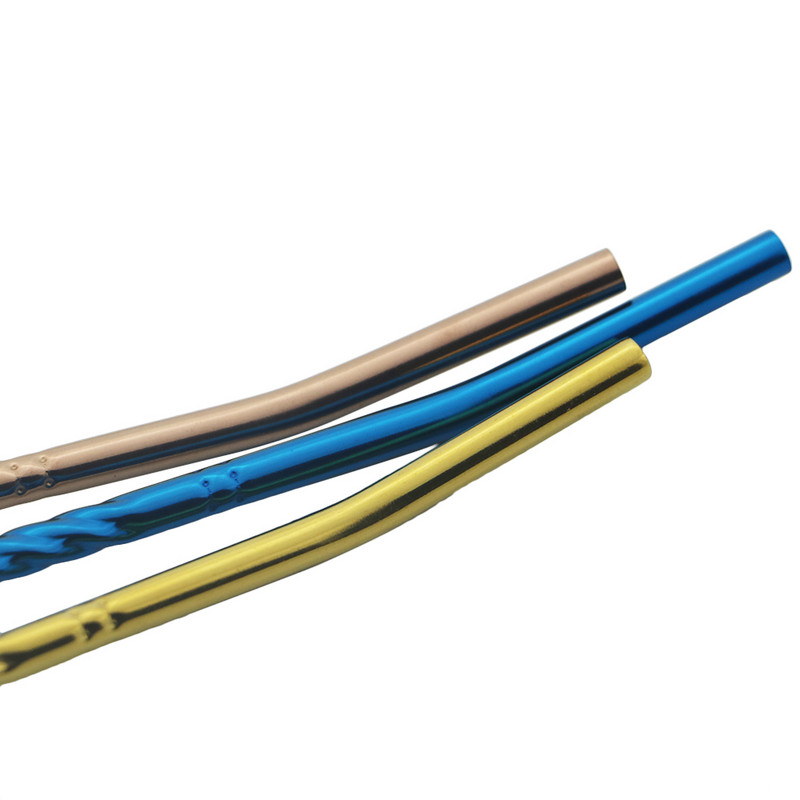 Daugkartinio naudojimo ilgas šiaudų šaukštas Nešiojamas arbatos kaušelis Daugiaspalvis 18/10 nerūdijančio plieno šiaudų baras, kokteilių kavos maišymo šaukštelis