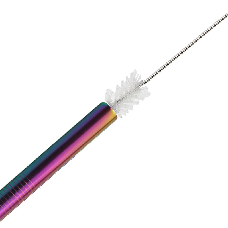 Daugkartinio naudojimo ilgas šiaudų šaukštas Nešiojamas arbatos kaušelis Daugiaspalvis 18/10 nerūdijančio plieno šiaudų baras, kokteilių kavos maišymo šaukštelis