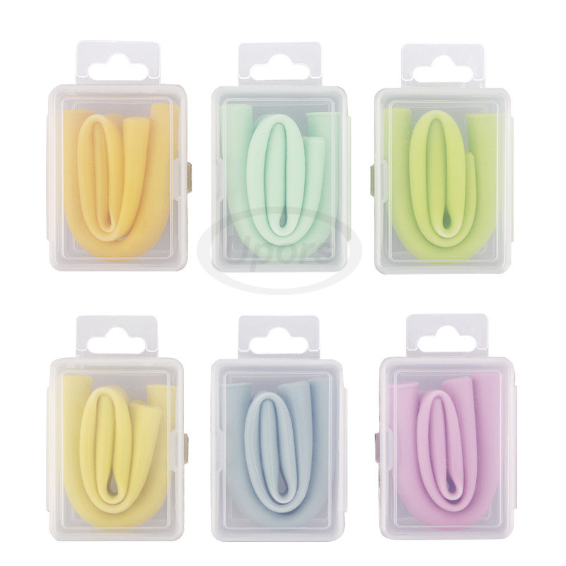 UPORS Paie pliabilă cu cutie Paie pliabilă din silicon de calitate alimentară Paie de băut reutilizabile Eco-friendly Paie pliabilă 1buc