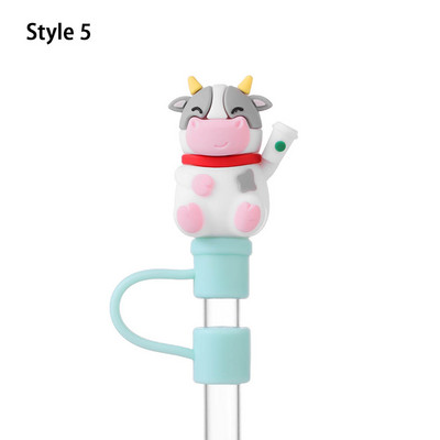 1 buc capac de praf de băut din desene animate, din silicon, cu paie, capac, capac, capac reutilizabil, accesorii pentru pahare, recipiente rezistente la praf, instrument pentru bar de bucătărie