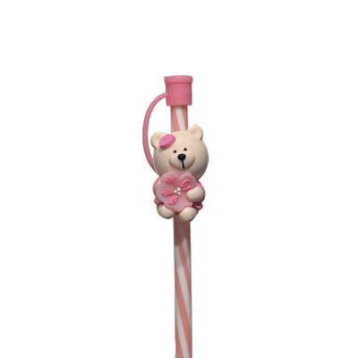 1 buc capac de praf de băut din desene animate, din silicon, cu paie, capac, capac, capac reutilizabil, accesorii pentru pahare, recipiente rezistente la praf, instrument pentru bar de bucătărie