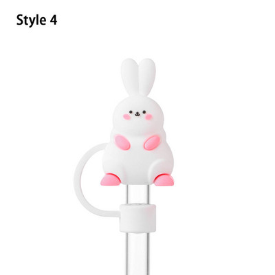 1 buc capac de praf de băut din desene animate, din silicon, cu paie, capac, capac, capac reutilizabil, accesorii pentru pahare, recipiente rezistente la praf, instrument pentru bar de bucătărie