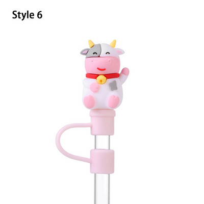 1 buc capac de praf de băut din desene animate, din silicon, cu paie, capac, capac, capac reutilizabil, accesorii pentru pahare, recipiente rezistente la praf, instrument pentru bar de bucătărie