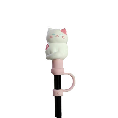 1 buc capac de praf de băut din desene animate, din silicon, cu paie, capac, capac, capac reutilizabil, accesorii pentru pahare, recipiente rezistente la praf, instrument pentru bar de bucătărie