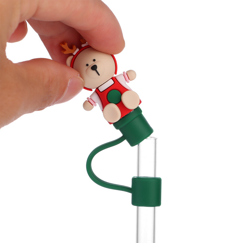 1 buc capac de praf de băut din desene animate, din silicon, cu paie, capac, capac, capac reutilizabil, accesorii pentru pahare, recipiente rezistente la praf, instrument pentru bar de bucătărie