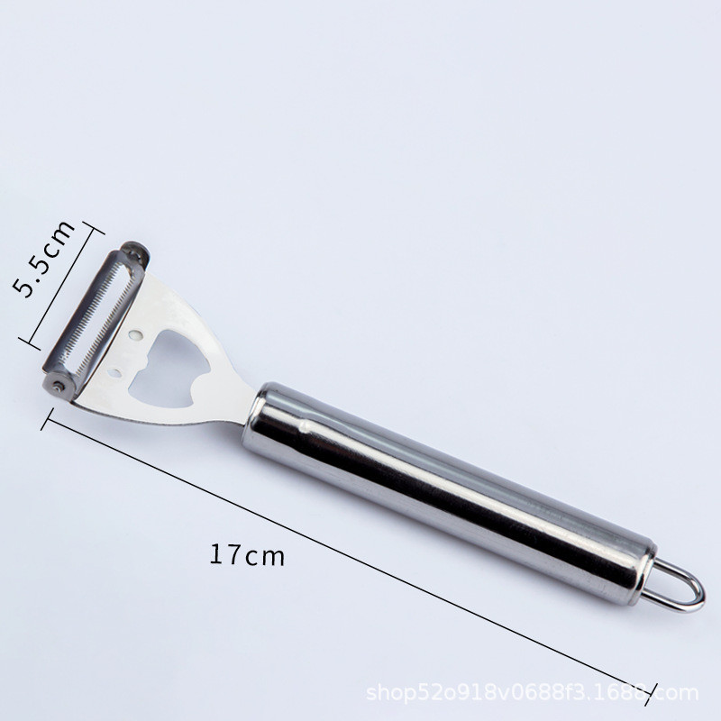 Deschizător de sticle de bere din oțel inoxidabil, portabil, multifuncțional, 2 în 1, peeling, deschizător de sticle, accesorii de bucătărie pentru bar