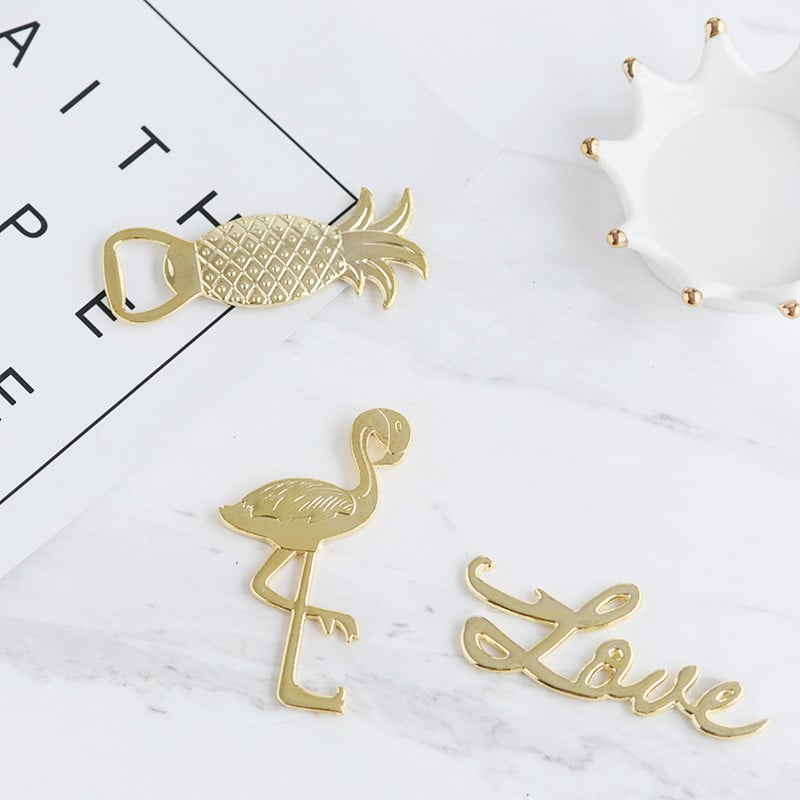 Creativ sticle din metal auriu Deschizător de vin pentru bere Favoruri de aniversare Cadouri Cadouri de nuntă Petrecere de birou Tipuri de ananas Flamingo