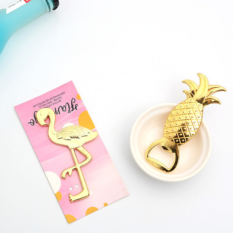 Creativ sticle din metal auriu Deschizător de vin pentru bere Favoruri de aniversare Cadouri Cadouri de nuntă Petrecere de birou Tipuri de ananas Flamingo