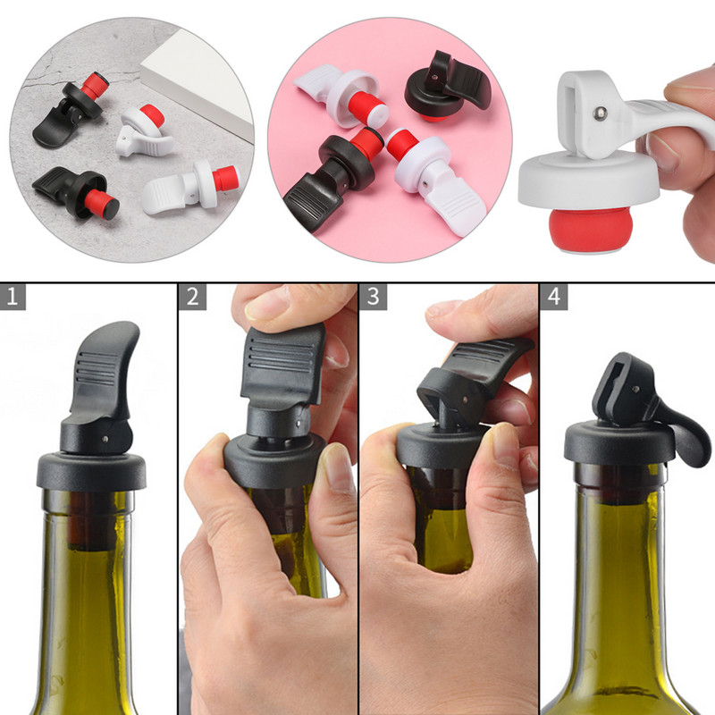 Dop pentru sticlă de vin Presă manuală de uz casnic din plastic, dop de vin pentru șampanie, capac de depozitare sigilat în vid, dop de plută de vin, decantor
