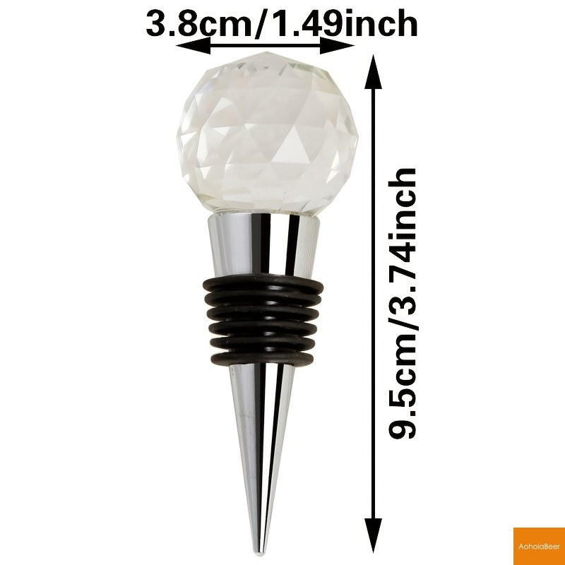 Set de vin din aliaj de zinc, dopuri de vin în formă de minge de cristal, unelte pentru bar, dop pentru sticle de vin, accesorii în vrac pentru baruri pentru decorarea casei