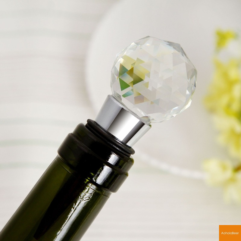 Set de vin din aliaj de zinc, dopuri de vin în formă de minge de cristal, unelte pentru bar, dop pentru sticle de vin, accesorii în vrac pentru baruri pentru decorarea casei