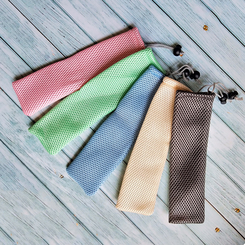 1 bucată geantă de paie geantă portabilă din plasă de călătorie husă de paie husă de transport pentru paie tacâmuri furculiță lingură seturi de veselă cu ridicata