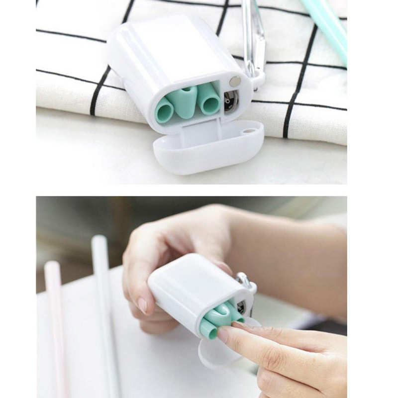 Paie reutilizabile din silicon de calitate alimentară Paie de băut pliabile portabile în aer liber cu husă de transport de lux din PP și perie de curățare