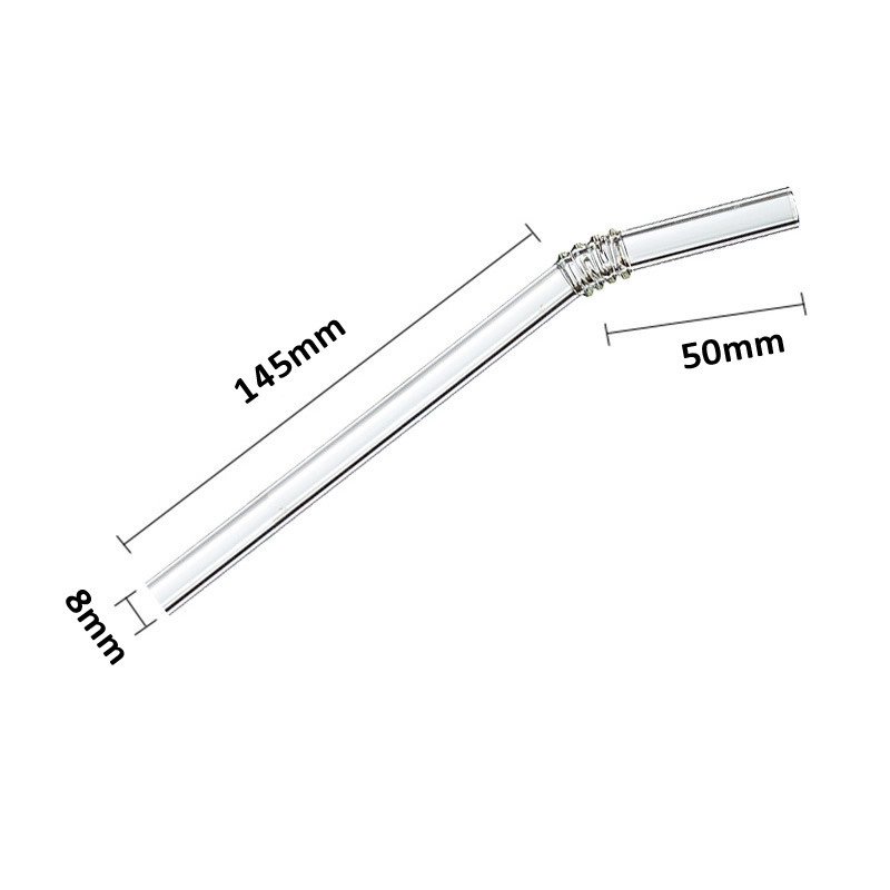 Висококачествени прозрачни стъклени сламки за многократна употреба Млечен чай Кристални огънати сламки за рожден ден Сватбен бар Подарък