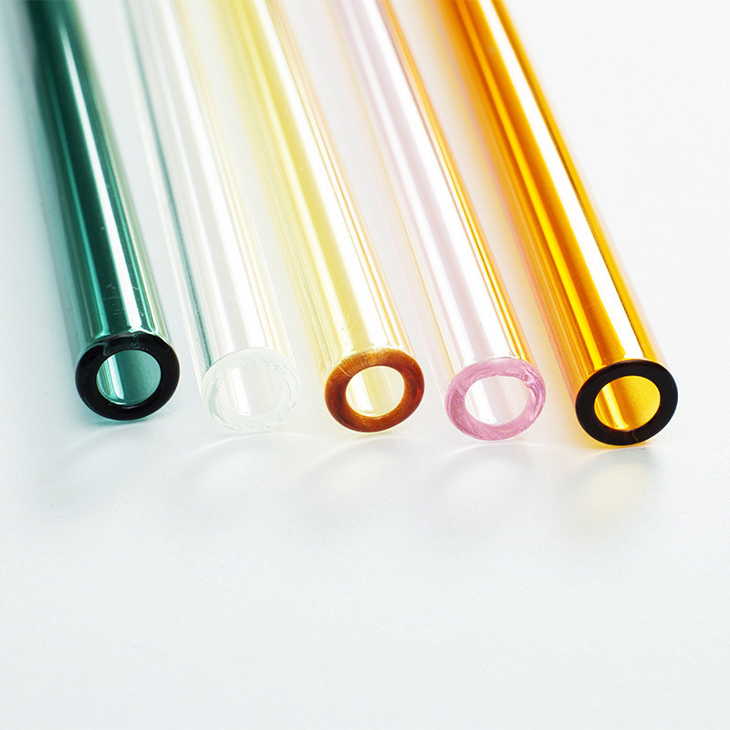 Висококачествени прозрачни стъклени сламки за многократна употреба Млечен чай Кристални огънати сламки за рожден ден Сватбен бар Подарък