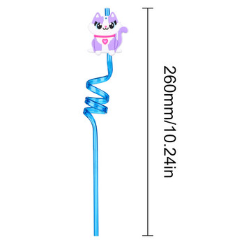 1PC Пластмасови сламки за многократна употреба Пластмасови сламки за серия анимационни животни за детски бар Домашна кухня Декорация на парти за рожден ден