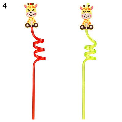 1 vnt Animacinių filmų serijos gyvūnų serijos teminiai plastikiniai šiaudeliai Daugkartiniai gėrimo šiaudeliai vaikams Baras Namų virtuvė Gimtadienio dekoras