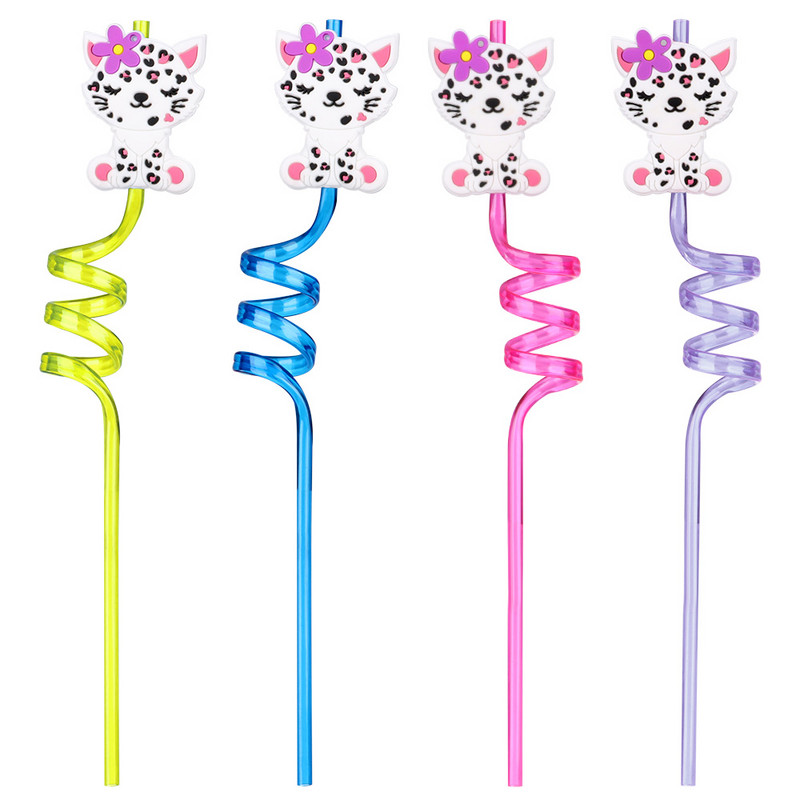 1 vnt Animacinių filmų serijos gyvūnų serijos teminiai plastikiniai šiaudeliai Daugkartiniai gėrimo šiaudeliai vaikams Baras Namų virtuvė Gimtadienio dekoras