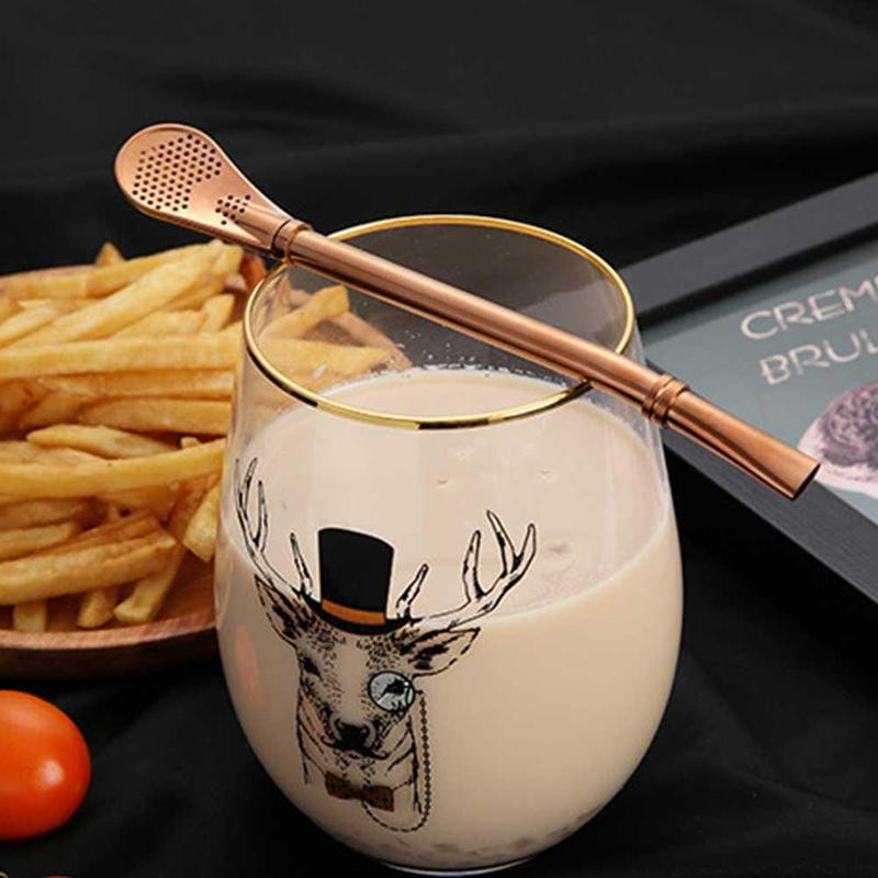 1 бр. Сламка за пиене от неръждаема стомана Yerba Mate Straw Gourd Bombilla Лъжици за многократна употреба Metal Pro Tools Bar Аксесоари