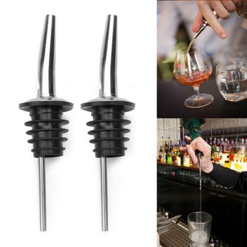 3PcsWine Pourer από ανοξείδωτο χάλυβα Alcohol Liquor Spouts Bottle Dispenser Πώμα μπουκαλιών κρασιού με αξεσουάρ καπακιού