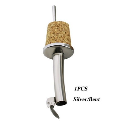 1/3 ΤΕΜ. Μεταλλικά Barware With Cover Plug Oil Dispenser Πώμα μπουκαλιού Wine Pourer Ξύλινος φελλός